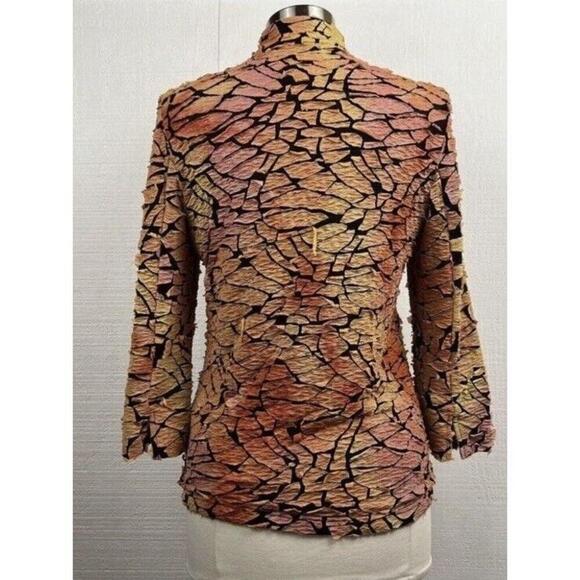 Berek Jacket Womens Small Orange Textured Artsy Button Front Lagenlook - Picture 3 of 7